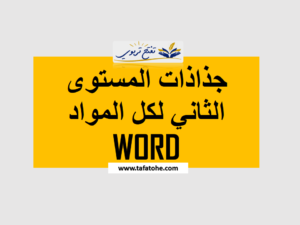 جذاذات المستوى الثاني WORD